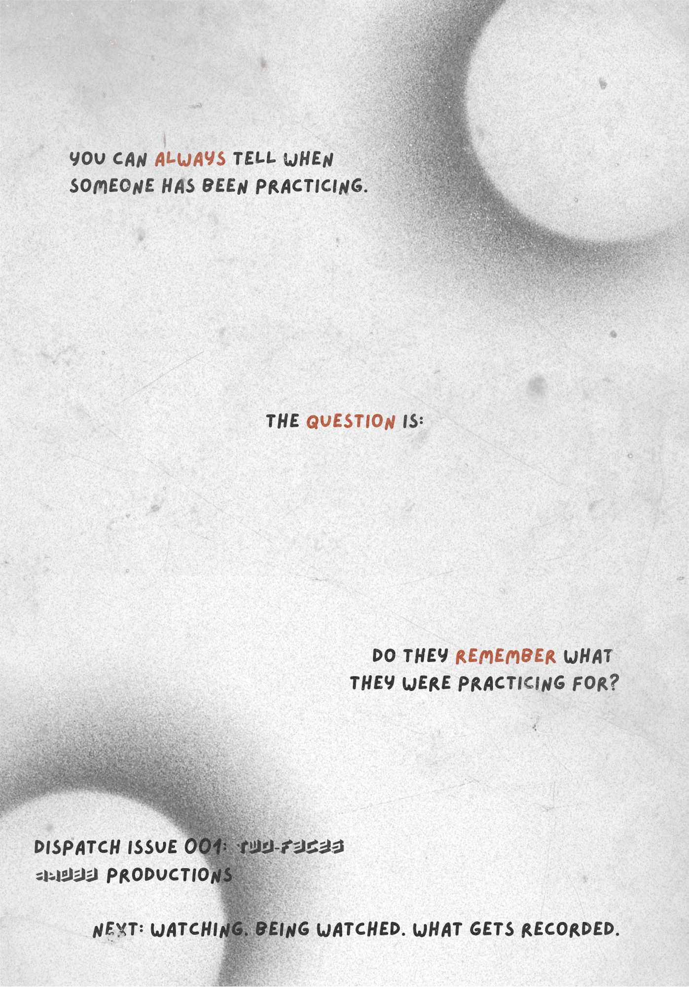 Dispatch Issue 001 back cover